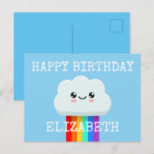 Gelukkige verjaardagswolk briefkaart (Voorkant / Achterkant)