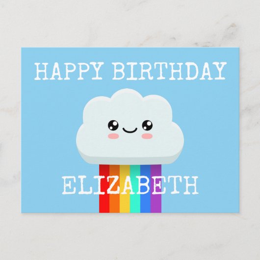 Gelukkige verjaardagswolk briefkaart (Voorkant)