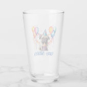 Gelukkige Verjaardagszak met cupcake en ballonnen Glas (Achterkant)