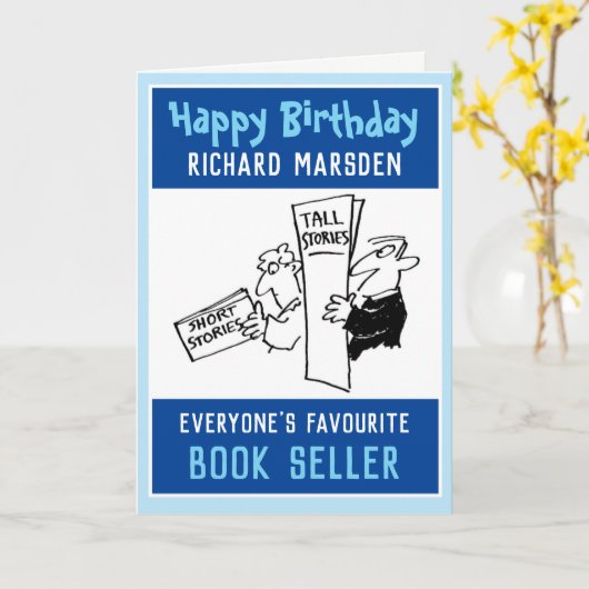 Gelukkige Verkoper van het Verjaardagsboek. Boekve Kaart (Gele Bloem)