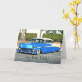 Gelukkige Verlate Verjaardag Klassieke Blauwe kaar Kaart (Gele Bloem)