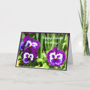 Gelukkige Verlate Verjaardag Paarse Pansies kaart
