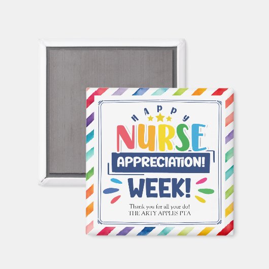 Gelukkige verpleegkundige appreciatie week magneet (Voorkant / Achterkant)