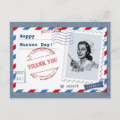 Gelukkige Verpleegkundigen Dag. retro-verpleegster Briefkaart (Voorkant)