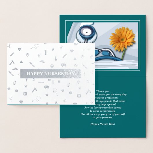 Gelukkige Verpleegkundigen Dag. Stethoscoop en Dai Folie Kaarten (Display)