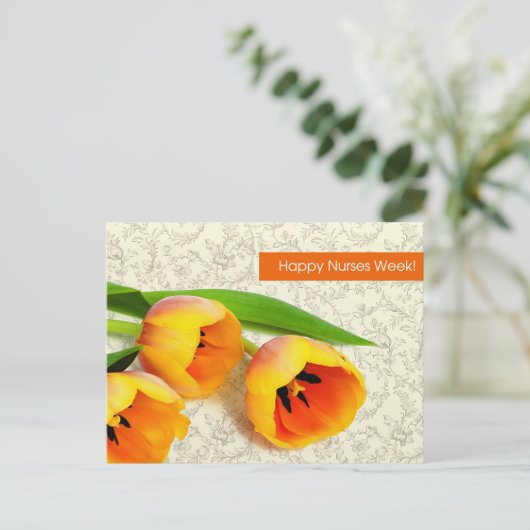 Gelukkige verpleegkundigen week. Lentetulpen Briefkaart (Staand voorkant)