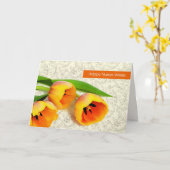 Gelukkige verpleegkundigen week. Lentetulpen Kaart (Gele Bloem)