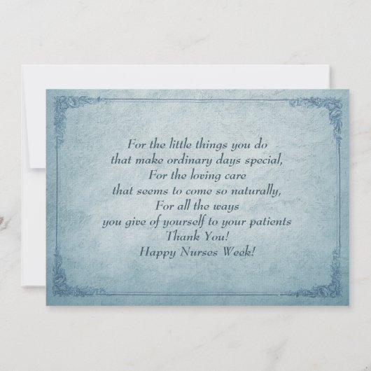 Gelukkige verpleegkundigen week.  ontwerp Aangepas Kaart (Achterkant)