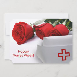 Gelukkige verpleegkundigen week. Red Roses en Verp Kaart