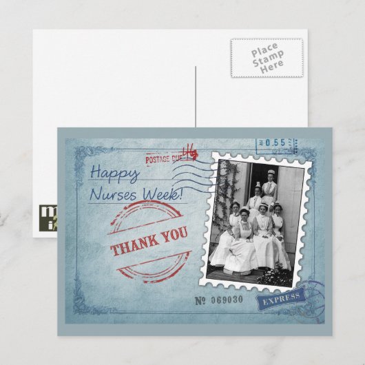 Gelukkige verpleegkundigen week.  verpleegkundigen briefkaart (Voorkant / Achterkant)