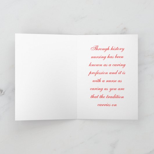 Gelukkige Verpleegster Dag met verpleegster in pet Bedankkaart (Binnen)