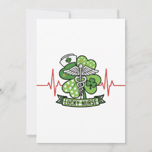 Gelukkige Verpleegster St. Patrick's Day Shamrock Feestdagenkaart