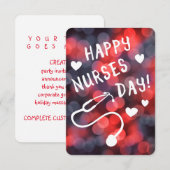 gelukkige verpleegstersdag kaart (Voorkant / Achterkant)