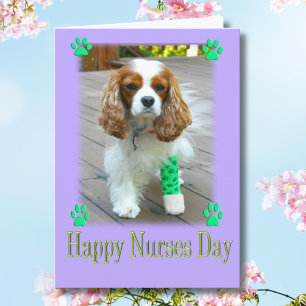 Gelukkige verpleegstersdag met Spaniels verbonden  Kaart