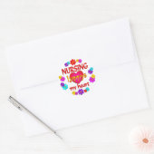 Gelukkige Verpleging Ronde Sticker (Envelop)