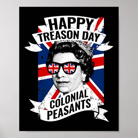 Gelukkige Verraad Dag Grappig Koningin Elizabeth 4 Poster (Voorkant)
