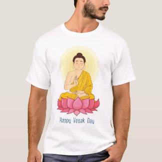 Gelukkige vesak-dag icoon zittende boeddha boeddhi t-shirt