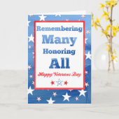 Gelukkige Veteranendag Herinnert velen Kaart (Gele Bloem)