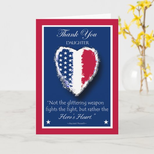 Gelukkige Veteranendag voor dochter, het hart van  Kaart (Gele Bloem)