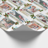 Gelukkige Victoriaans Kinderen met Kerstmisgroeten Cadeaupapier (Hoek)