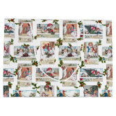 Gelukkige Victoriaans Kinderen met Kerstmisgroeten Groot Cadeauzakje (Achterkant)