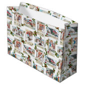 Gelukkige Victoriaans Kinderen met Kerstmisgroeten Groot Cadeauzakje (Achterkant Gekanteld)