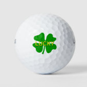 Gelukkige vier blad klaver golfballen | (Voorkant)