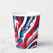 Gelukkige vierde juli | Abstracte sterren en strep Papieren Bekers (Links)