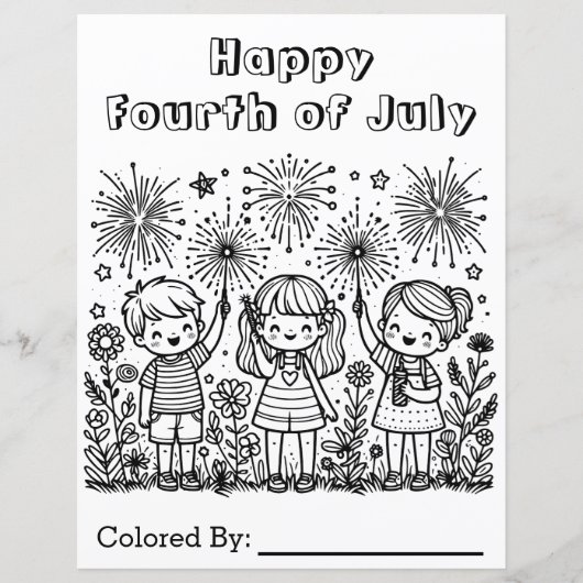 Gelukkige vierde juli | kleurplaat (Voorkant)
