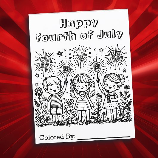 Gelukkige vierde juli | kleurplaat