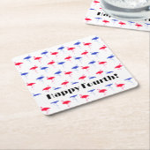 Gelukkige vierde juli Onafhankelijkheidsdag Flamin Kartonnen Onderzetters (Schuin)