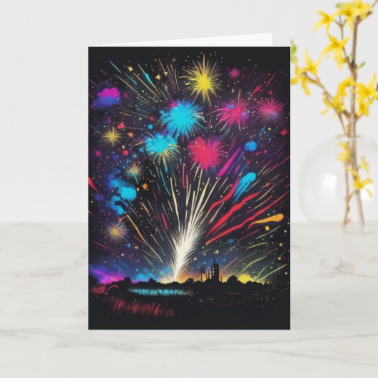 Gelukkige vierde juli | Onafhankelijkheidsdag Kaart (Gele Bloem)