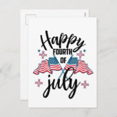 Gelukkige vierde juli patriottisch feestdagenkaart (Voorkant / Achterkant)