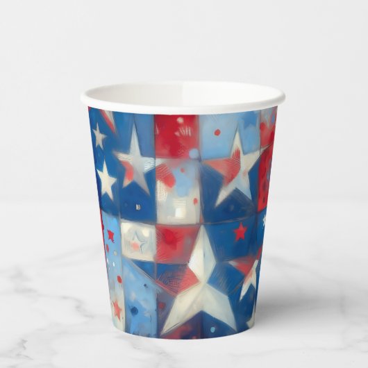 Gelukkige vierde juli | Patriottische Abstracte Am Papieren Bekers (Links)