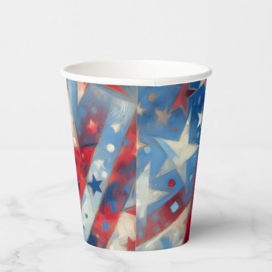 Gelukkige vierde juli | Patriottische Abstracte Am Papieren Bekers (Rechts)