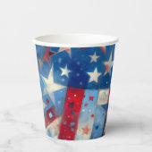 Gelukkige vierde juli | Patriottische Abstracte Am Papieren Bekers (Voorkant)