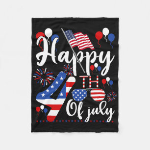 Gelukkige vierde juli patriottische Amerikaanse vl Fleece Deken