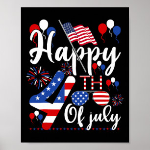 Gelukkige Vierde Juli Patriottische Amerikaanse Vl Poster