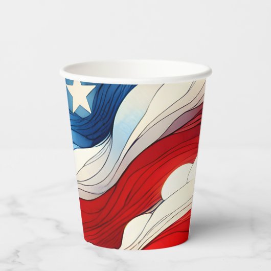 Gelukkige vierde juli | Patriottische sterren en s Papieren Bekers (Achterkant)