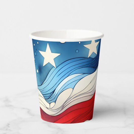 Gelukkige vierde juli | Patriottische sterren en s Papieren Bekers (Links)
