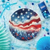 Gelukkige vierde juli | Patriottische sterren en s Papieren Bordje (Feest)