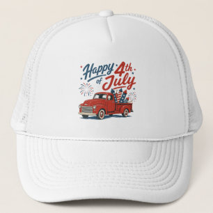 Gelukkige vierde juli patriottische vrachtwagen  trucker pet