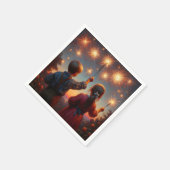 Gelukkige Vierde Kinderen met Sparklers Gepersonal Servet (Hoek)