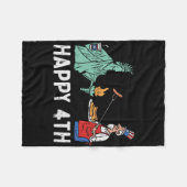 Gelukkige vierde standbeeld van Liberty oom Sam gr Fleece Deken (Voorkant (Horizontaal))