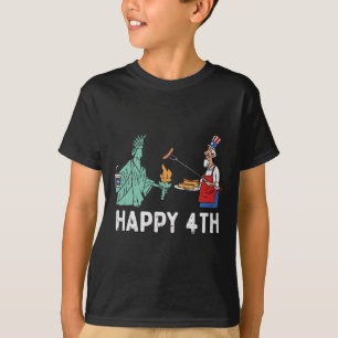 Gelukkige vierde standbeeld van Liberty Oom Sam Gr T-shirt