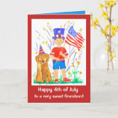 Gelukkige vierde van de Douane van de Kleinzoon Kaart (Gele Bloem)