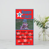 Gelukkige vierde van de Kaart van de Foto van de (Staand voorkant)