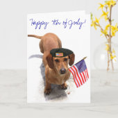 Gelukkige vierde van de tekkelwenskaart van Juli Kaart (Gele Bloem)