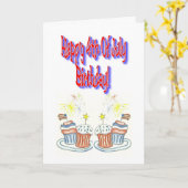 Gelukkige vierde van de Verjaardag van Juli Kaart (Gele Bloem)