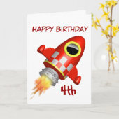 Gelukkige vierde van de Verjaardag Weinig Thema Kaart (Gele Bloem)